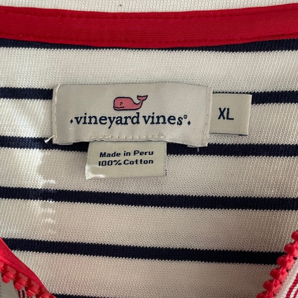 Vineyard Vines White and Navy Striped Sweatshirt - Picture 2 of 3